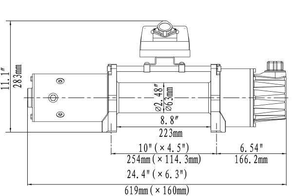 Лебёдка электрическая двухскоростная 12V Runva EWD10000S 4500 кг