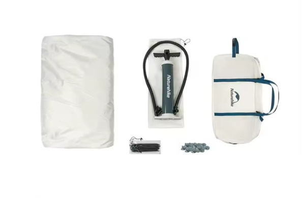 14 Палатка Naturehike Lingfeng Air 7.3 2-местная, быстросборная, надувной каркас, бело-голубая