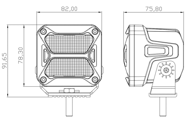 Светодиодная фара водительского света РИФ 82x78x76 мм 20W LED
