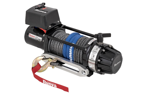Лебёдка автомобильная электрическая 12V Runva EWB9500USR 4350 кг влагозащищенная, синтетический трос