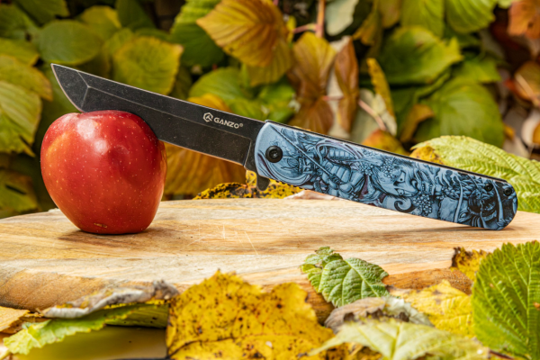 Нож GANZO, G626-GS Серый Самурай, длина клинка 96 мм