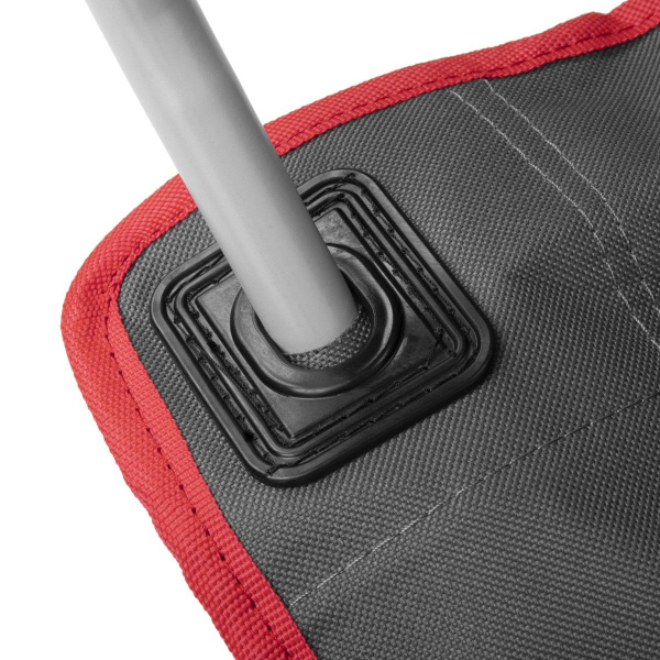 2 Кресло NISUS складное, с подлокотниками (серый/красный), без чехла