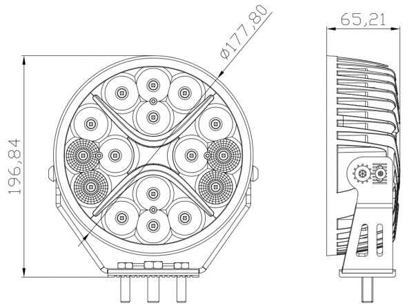 Светодиодная фара комбинированного света РИФ 178 мм 80W LED