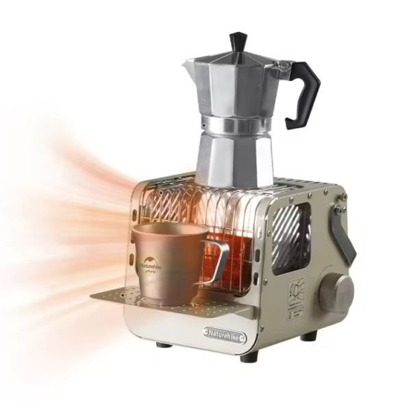 3 Обогреватель газовый Naturehike многофункциональный, 1,1 кВт бежево-серый