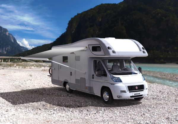 3 Маркиза автомобильная РИФ 5,0х2,5 м кассетная,  привод механический, электромотор, корпус белый