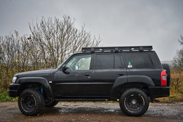 Багажник экспедиционный (платформа) алюминиевый РИФ 1250x2080 мм для Nissan Patrol Y61 2004+ (с крепежом)