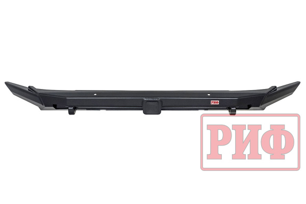 Бампер РИФ силовой передний Renault Duster 2021+ с квадратом под фаркоп и защитой радиатора