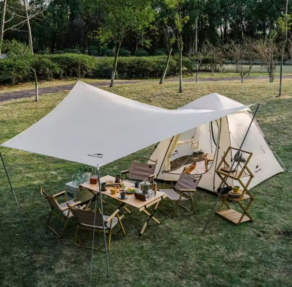 Палатка Naturehike Ango 3-местная, быстросборная, бежевая, со стойками