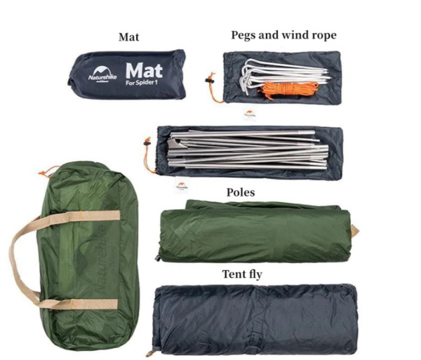 1.Палатка Naturehike Cycling Si 1-местная, алюминиевый каркас, сверхлегкая, синяя