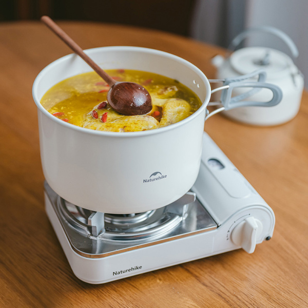 2 Набор посуды Naturehike туристический 4 в 1, керамическое покрытие, (с чайником)