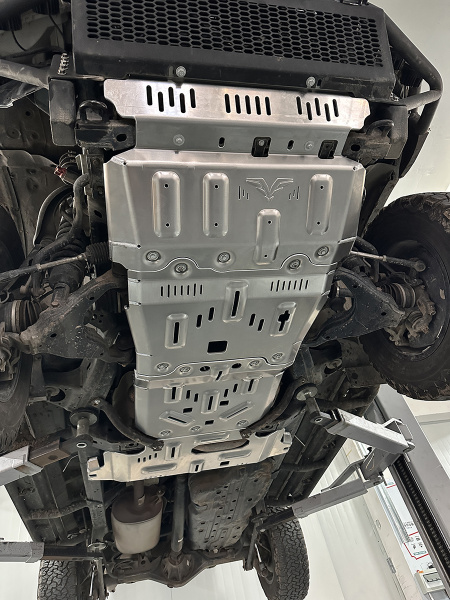 Защита Falcon радиатора, картера, РК, КПП для Toyota Land Cruiser Prado 120 (4.0), алюминий, 8 мм