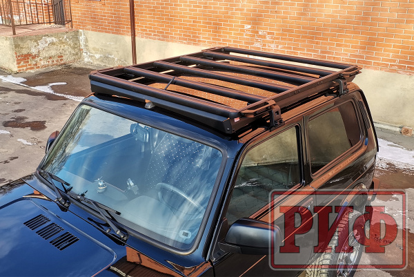 Багажник экспедиционный (платформа) алюминиевый РИФ 1250x1510 мм для ВАЗ Нива (с крепежом)