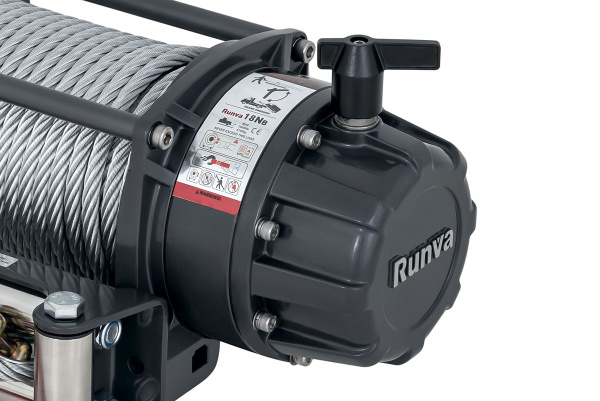 Лебёдка автомобильная электрическая 12V Runva EWB18000S влагозащищенная, стальной трос