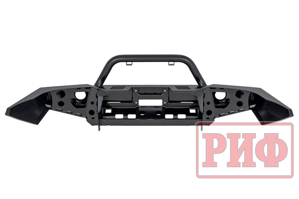 Бампер РИФ силовой передний Toyota Land Cruiser Prado 120 c доп. фарами, центральной дугой, защитой бачка омывателя