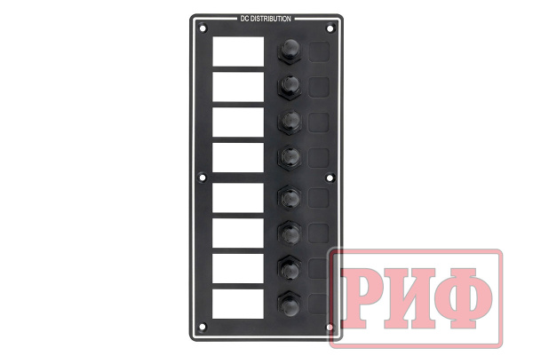 Панель монтажная распределительная для 8 переключателей 12-32В DC с предохранителями