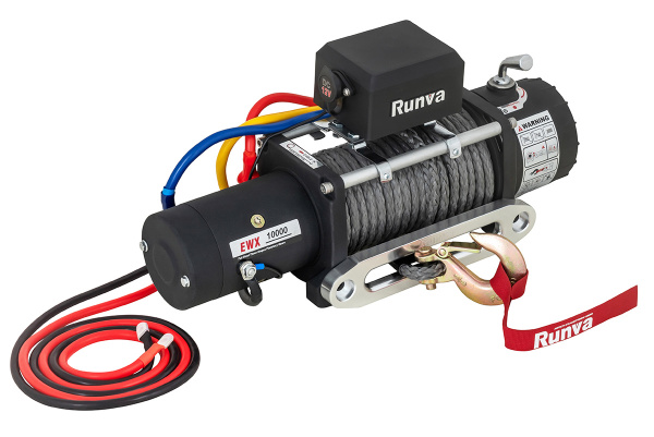 Лебёдка электрическая 12V Runva 10000 lbs 4500 кг (синтетический трос)