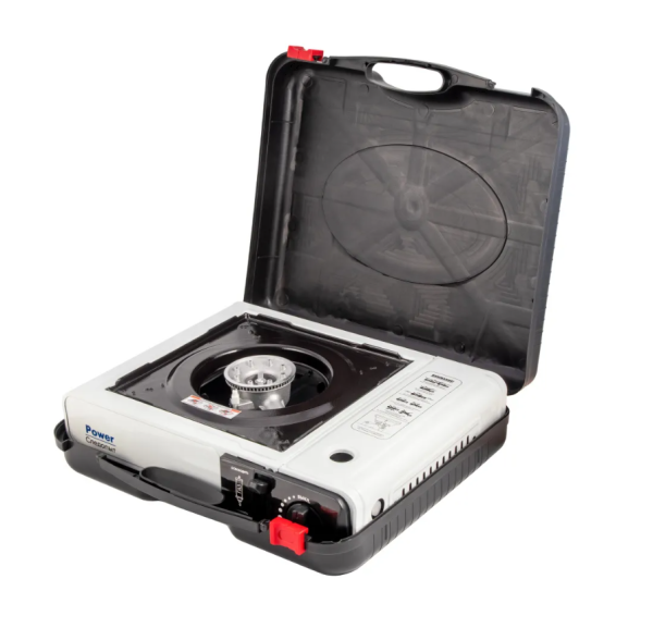 Плита газовая портативная "СЛЕДОПЫТ - PoweR" (с переходником), нержавеющая сталь