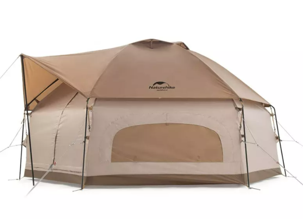 Палатка Naturehike шестиугольная 4-местная, алюминиевый каркас, темно-зеленый