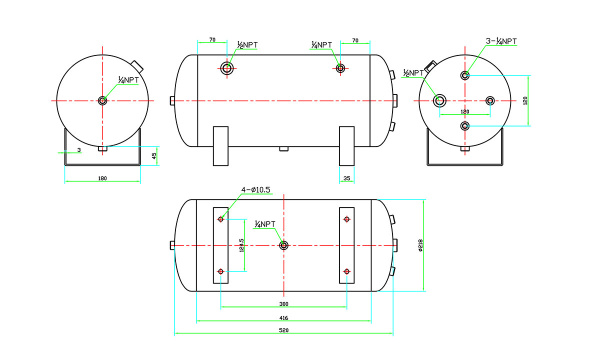 Ресивер YURUI 5Gal/19л. 9 входов