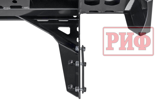 Бампер РИФ силовой задний Mitsubishi L200 2019-2022 с квадратом под фаркоп и фонарями