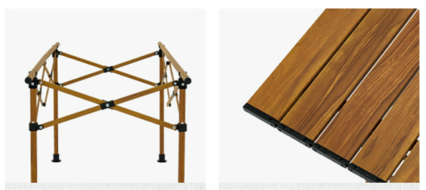 Стол туристический Naturehike увеличенный складной, 93х55х50 см. коричневый