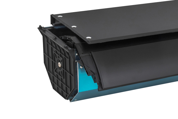 Крышка кузова РИФ для Foton Tunland V7/V9, роллета раздвижная, 1635x1659 мм, алюминиевая, черная