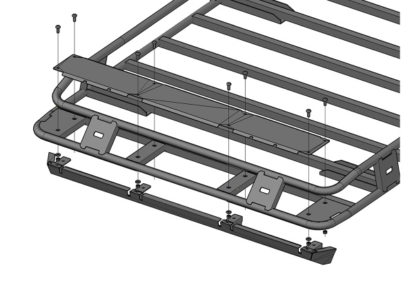 Дефлектор под багажник РИФ шириной 1200 мм