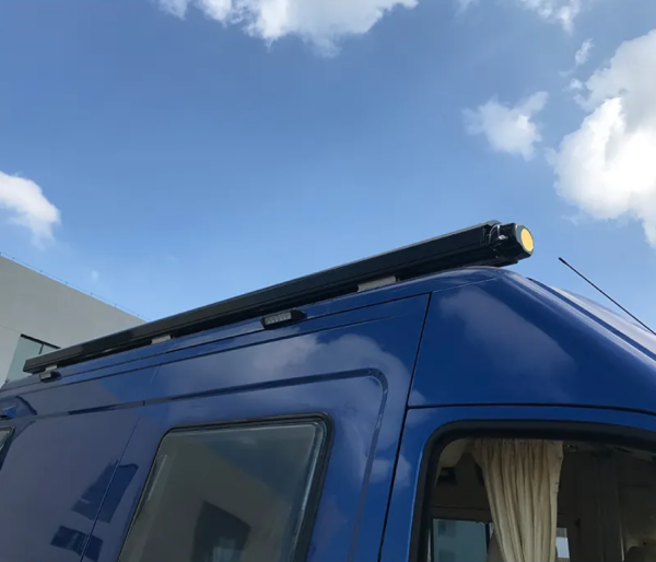 2 Маркиза автомобильная РИФ 3,0х2,5 м кассетная, привод механический, электромотор, корпус черный