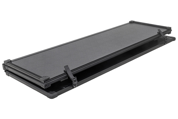 Крышка кузова РИФ для Toyota Hilux 2005-2014, трёхсекционная 1590х1600 мм, алюминиевая, черная