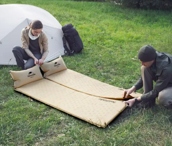 Коврик самонадувающийся Naturehike 185х60х2,5 см, с подушкой, синий