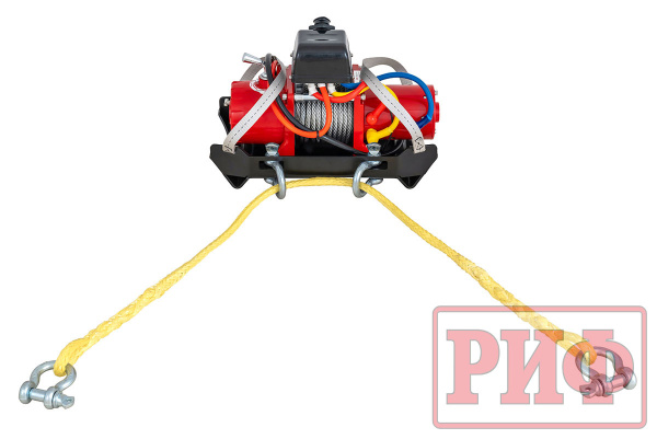 Лебёдка переносная РИФ 9.5XS c облегчённой площадкой и проводами (в сборе) корот. бараб, стал. трос