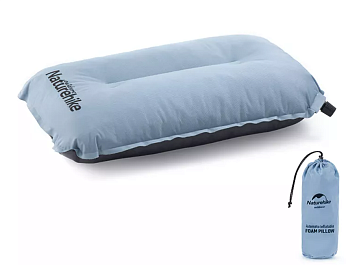 Подушка самонадувающаяся Naturehike 46х27х9,5 см, голубая