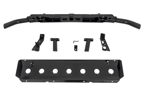 Бампер РИФ силовой передний Renault Duster 2015-2020 с квадратом под фаркоп и защитой радиатора