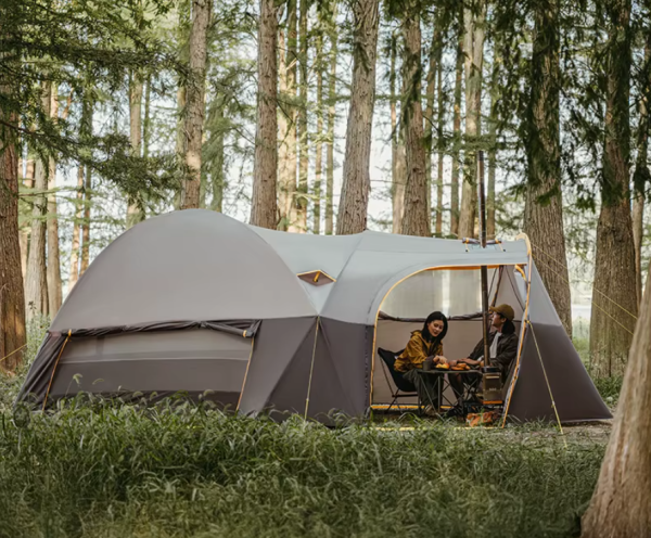 5 Палатка Naturehike KOTA 6, 6-местная, алюминиевый каркас, серо-коричневая