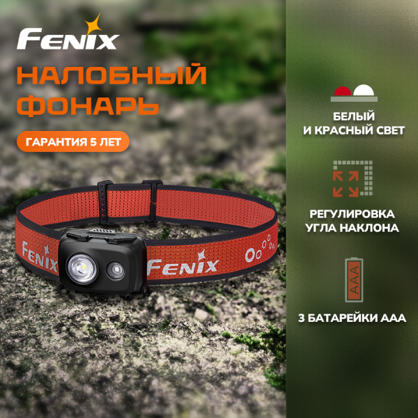 4 Фонарь налобный FENIX HL16 UltraLight 450 Lumen Black