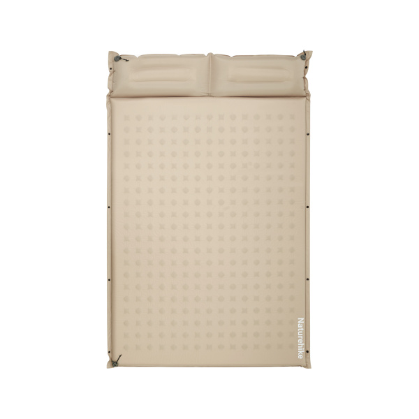 Коврик самонадувающийся Naturehike двойной 200х130х6 см, с подушками, бежевый Коврик самонадувающийся Naturehike двойной 200х130х6 см, с подушками, бежевый